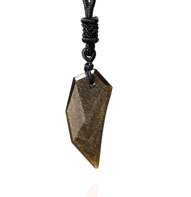 Natural Sands Obsidian Calendula Wolf Tooth Pendant