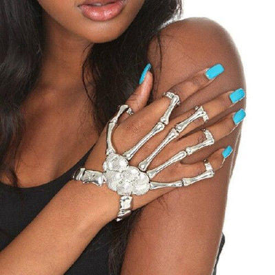 Props Gift Fun night party
 Party Punk Finger Bracelet Gothic Skull Skeleton Bone Hand Finger Bracelet