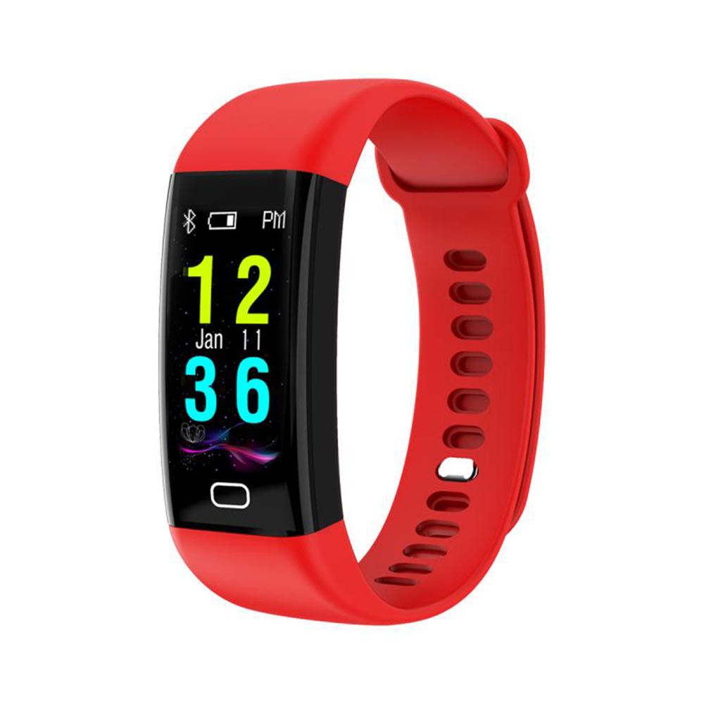 F07 Smart Wristband IP68 water resistant  heart-rate  Monitor Pulsometer With Pink and red Band 2