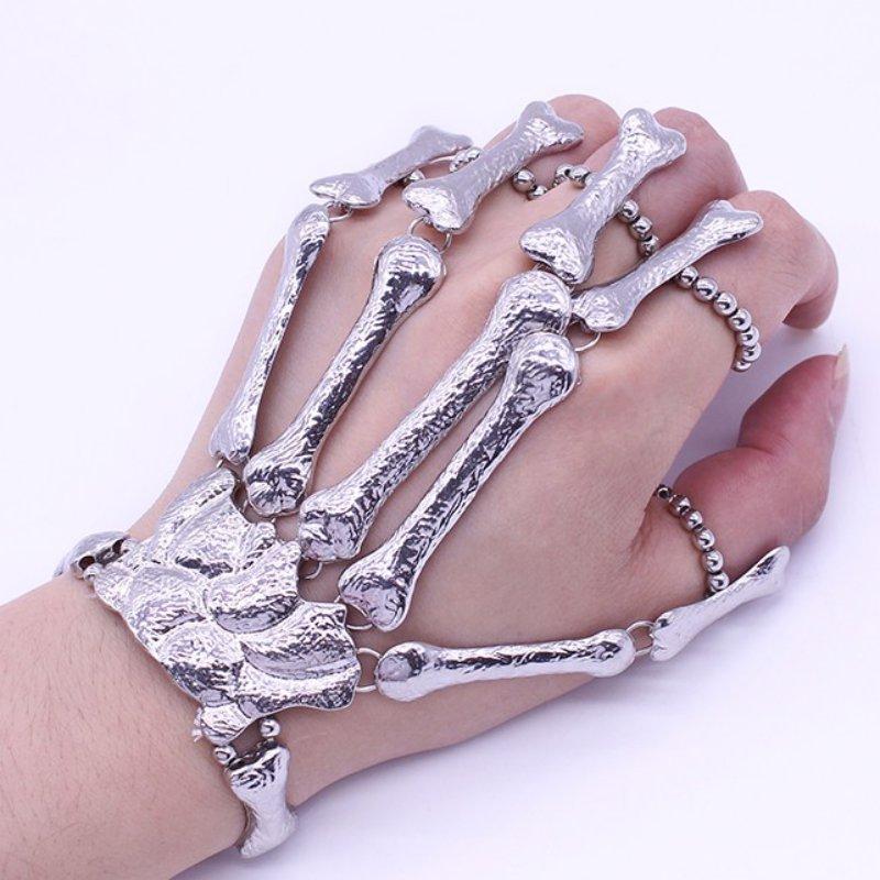 Props Gift Fun night party
 Party Punk Finger Bracelet Gothic Skull Skeleton Bone Hand Finger Bracelet