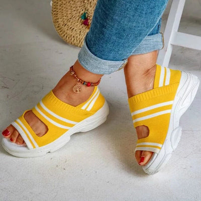 Summer Women Sandals Open Toe Wedges Platform Ladies Shoes Knitting Lightweight Sneakers Sandals Big Size Zapatos Mujer
