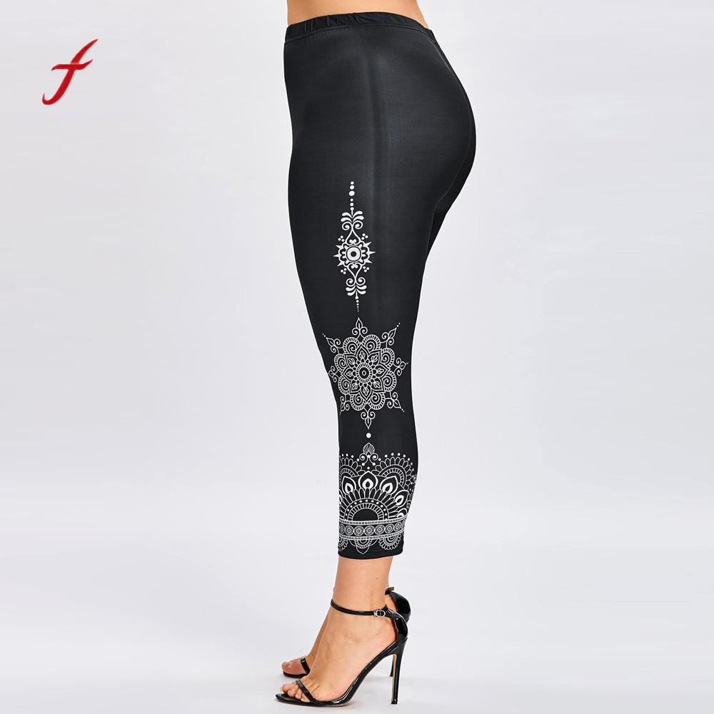 Women Ankle-Length Fashion Printed Legging in Pencil style Pants