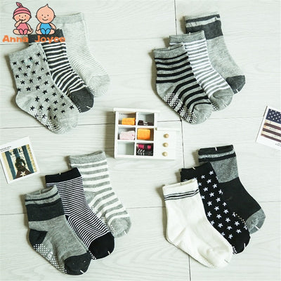 ( 12 pairs/lot ) 100% cotton Baby socks rubber slip-resistant floor socks cartoon small kid's socks suit 0-24months
