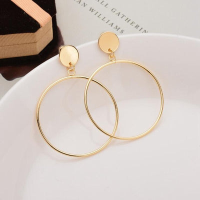 Big Gold Statement Earrings For Women Metal Trendy Luxury Fashion Female Jewlery Top Design Vintage Earring Hanging Earrings