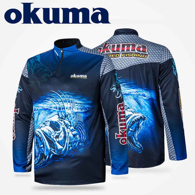 Original OKUMA Fishing Clothes Fishing Shirt Fishing Jerseys Breathable Sweat-absorbing Sunscreen Outdoor Sport