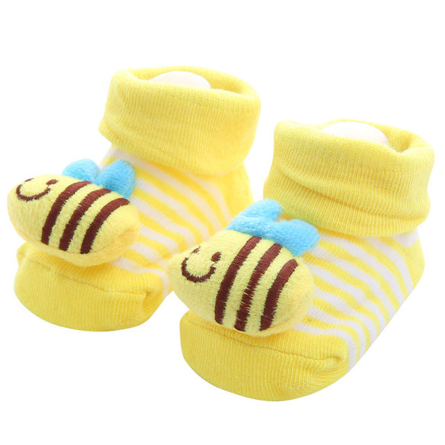 New baby boy and baby girl Pure Cotton Cartoon Non-slip Baby Floor Socks Stripe Lovely Three Doll Baby Learn To Walk Socks 30 Types Choose