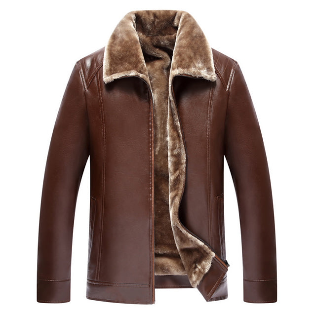 Winter Fur Leather Jacket Mens Plus Size 5XL Suede Leather Jackets Men Faux Fur Thick Warm Long Suede Jacket