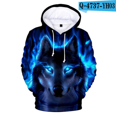New Wolf 3D Printed Hoodies Men Wolf Design  Hoodie Sweatshirts Fashion Harajuku Jacket Coat Brand Clothes