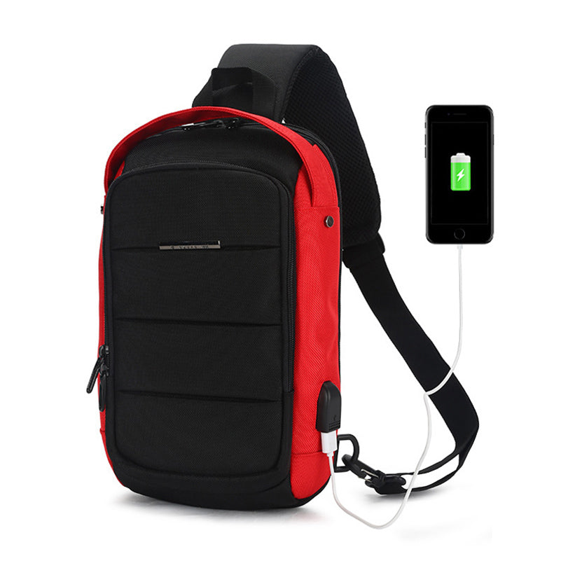New Multifunction Crossbody Bags Sling Shoulder Bag for Men USB Charging Chest Pack Large Capacity Oxford Travel Chest Bags 2019