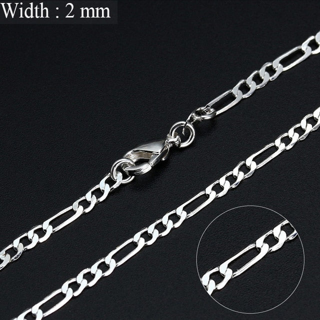 Gold Silver Figaro Link Twist Curb Snake Necklace for Men Women Pendant Accessories Lots Wholesale 16-30 Inches