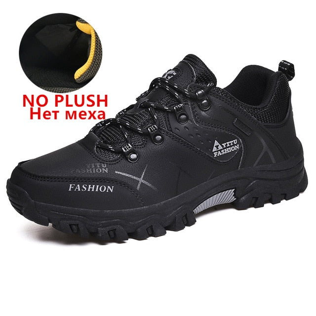 Brand Men Winter Snow Boots Waterproof Leather Sneakers Super Warm Men High Quality Outdoor Male Hiking Boots Work Shoes 39-47