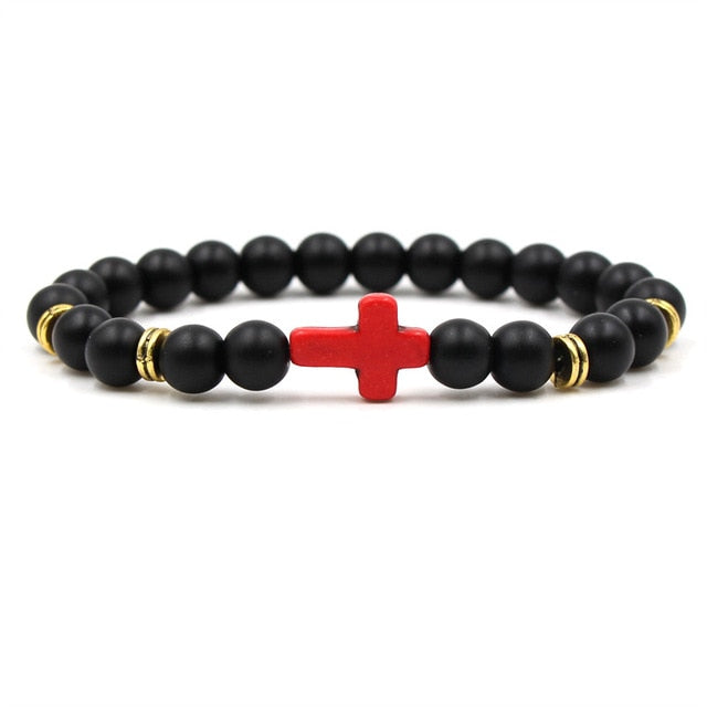 High Quality New Black Matte Bead Bracelet for Man Fitness Fit Life Prayer Dumbbell Gold Bracelet Barbell Motivation Gym Jewelry