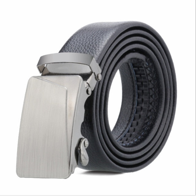 men's belt black lychee pattern full edge men's leisure belt Belt New Male Designer Automatic Buckle Cowhide Leather men