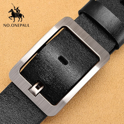 NO.ONEPAUL Authentic men's leather business fashion retro  belt alloy pin buckle new buckle men's jeans wild belt free shipping