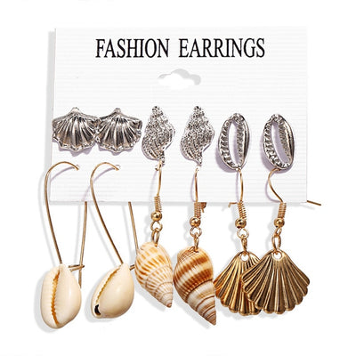 17KM Women Earrings Set Acrylic Pearl Earrings For Women Bohemian Leopard Tassel Stud Earrings 2020 New Brincos Fashion Jewelry