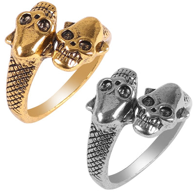 Personality Domineering Men's Ring Punk Style Skull Shape Opening Adjustable Stainless Steel Fashion Men And Women Jewelry Gift