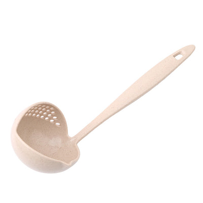 Creative Wheat Straw Soup Spoon Tableware Long Handle Lovely Porridge Spoons with Filter Dinnerware Kitchen Colander
