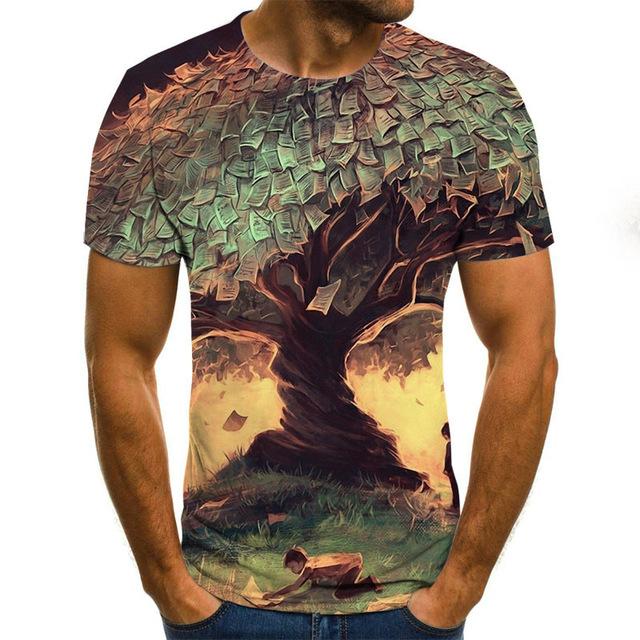 2020 New Men 3D T-shirt Casual Short Sleeve O-Neck Fashion Nature Printed t shirt Men Tees