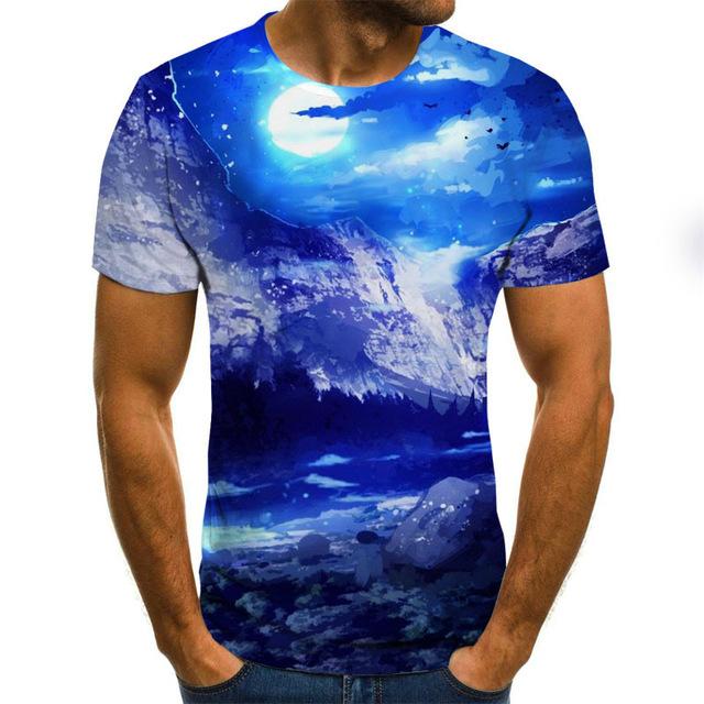 2020 New Men 3D T-shirt Casual Short Sleeve O-Neck Fashion Nature Printed t shirt Men Tees