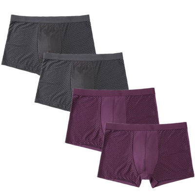 4pcs/Lot Men&#39;s Panties Male Underpants Man Pack Shorts Boxers Underwear Slip Homme Calzoncillos Bamboo Hole Large Size 5XL6XL7XL