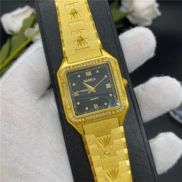 24K Thick Plated Adornment Temperament of Alluvial Gold Watch The New 2021 Contracted and Fashionable Luxury gold Watch