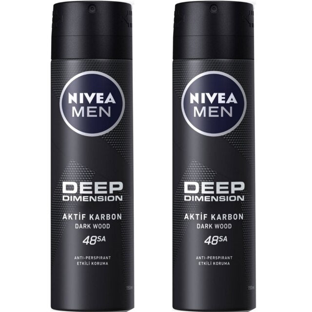 Nivea Men Deep Dimension Active Carbon Dark Wood Antiperspirant Deodorant 150 ML
