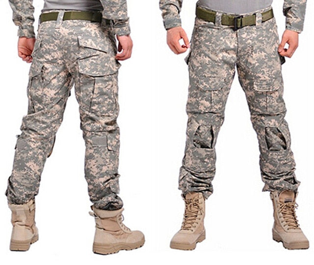 Camouflage Military Tactical Pants Army Military Uniform Trousers Airsoft Paintball Combat Cargo Pants With Knee Pads