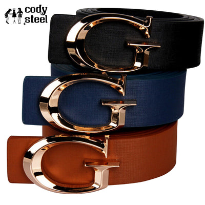 Cody Steel Women Casual Belt Fashion Smooth Buckle Brand Leather Belt For Girl Business Split Leather Belt Woman