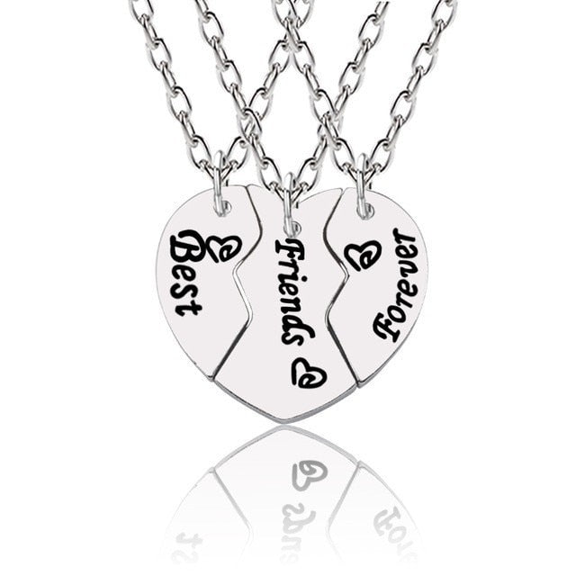Best Friend Necklace Women Crystal Heart Tai Chi Crown Best Friends Forever Necklaces Pendants Friendship BFF Jewelry Collier