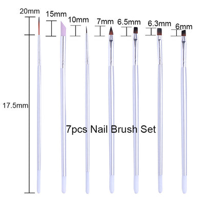 NICOLE DIARY UV Gel Brush Liner Painting Pen Acrylic Drawing Brush for Nails Gradient Rhinestone Handle Manicure Nail Art