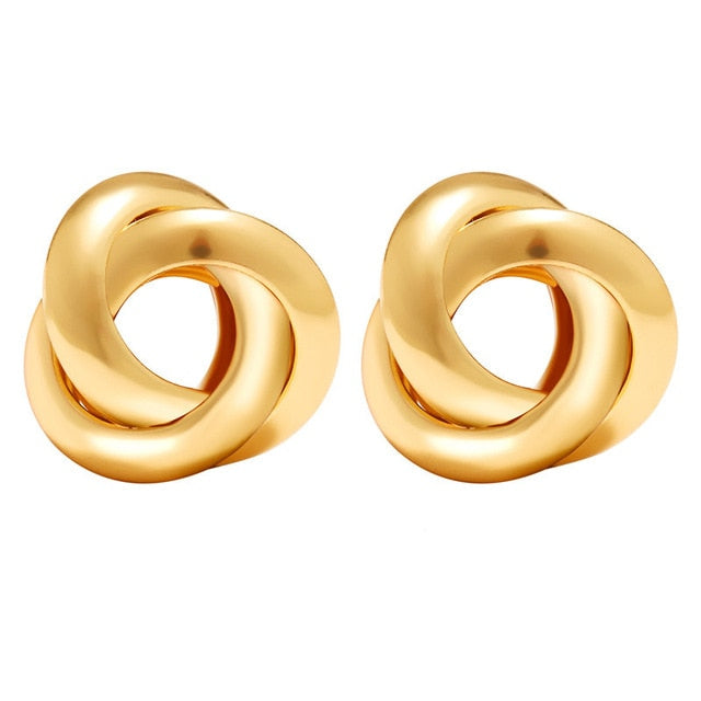 Minimalist Gold Silver Color Love Knot Earrings for Women Classic Twisted Stud Earrings Tie the Knot Wedding Jewelry