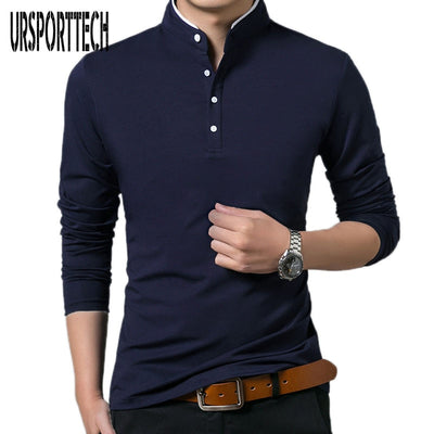 High Quality Men Polo Shirt Mens Long Sleeve Solid Polo Shirts Camisa Polos Masculina Popular Casual cotton Plus size S-3XL Tops