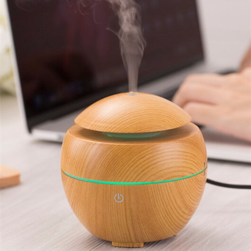 DEVISIB USB Aroma Essential Oil Diffuser Ultrasonic Cool Mist Humidifier Air Purifier 7 Color Change LED Night light