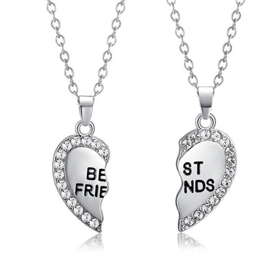 Best Friend Unisex Mens Womens Heart Pendant Necklace Jewelry Chain Fashion Personality Necklace High Quality Gift z0501